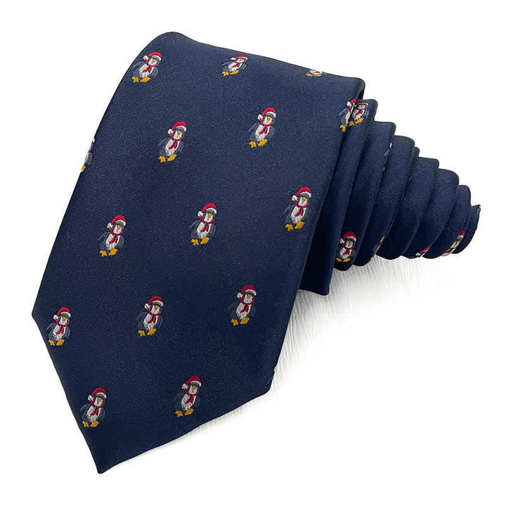 Men's Fun Christmas Theme Santa Claus Motifs Necktie