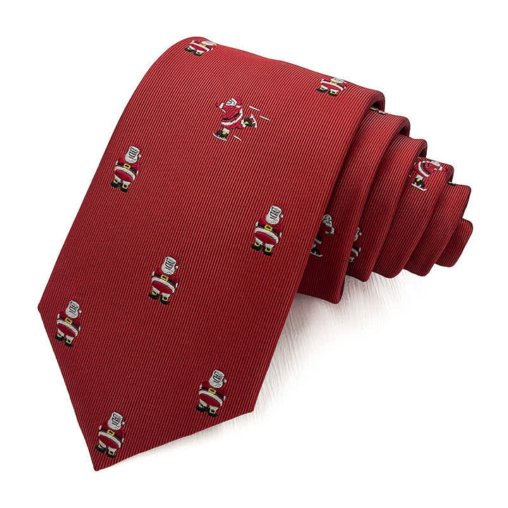 Men's Fun Christmas Theme Santa Claus Motifs Necktie