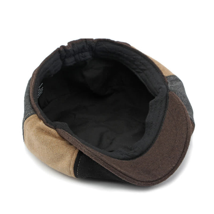 Color Matching Fashion Stitching Newsboy Beret Hat