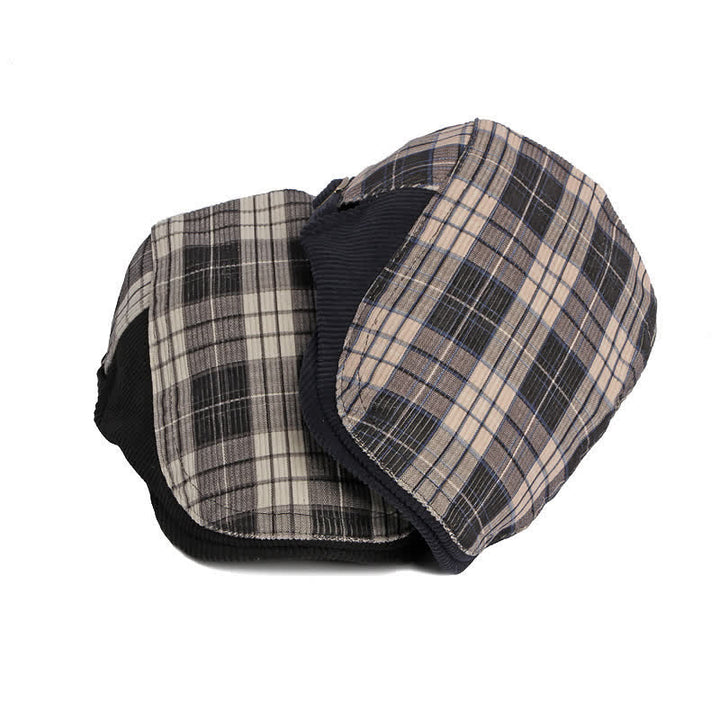 Plaid Corduroy Cotton Duckbill Visor Beret Hat