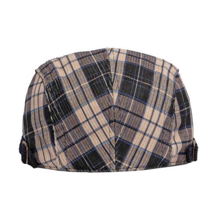 Plaid Corduroy Cotton Duckbill Visor Beret Hat