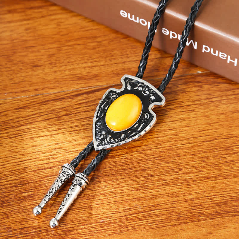 Arrows Tribal Style Artificial Stone Pendant Bolo Tie