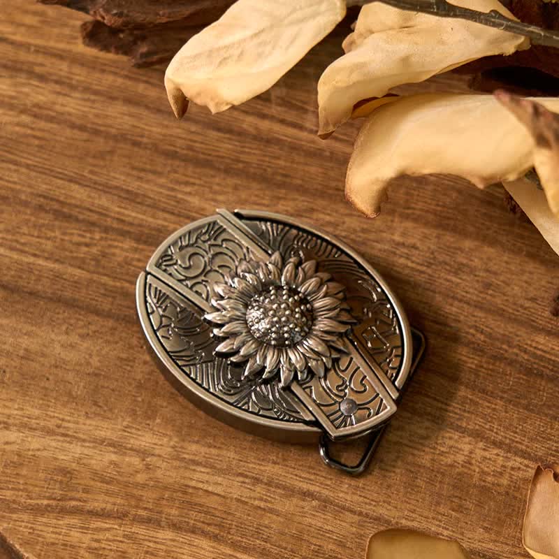 Sunflower Theme DIY Hidden Knife Belt Buckle Turquoise Bull Pendant Bundle Set (PRE-SALE) - image 5