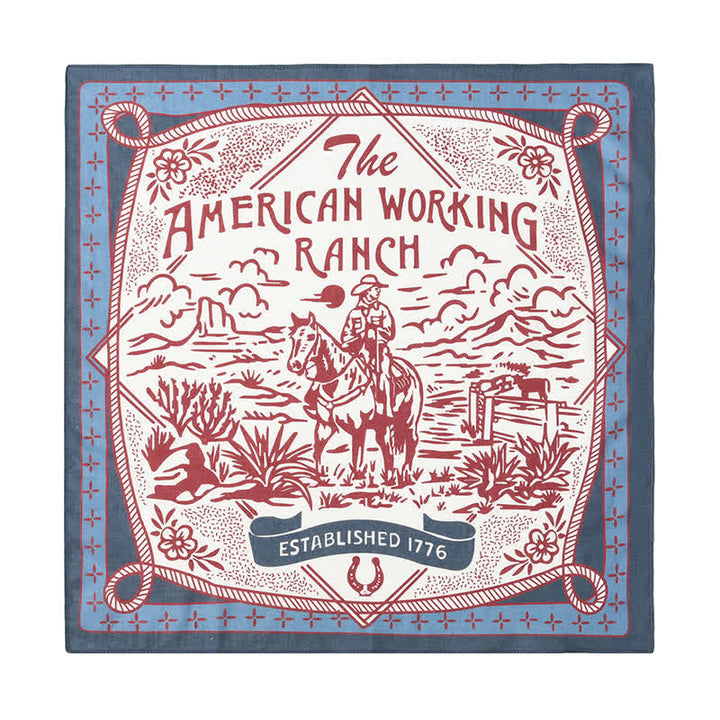 Blue & Red American Working Ranch Square Scarf