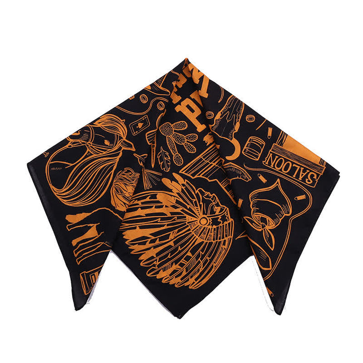 Ethnic Indian Wild West Element Square Scarf