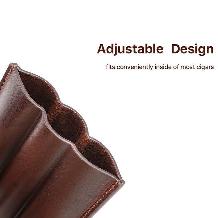 Brown Portable Cigar Humidor Leather Cigar Case (for Three Cigars)  - image 7