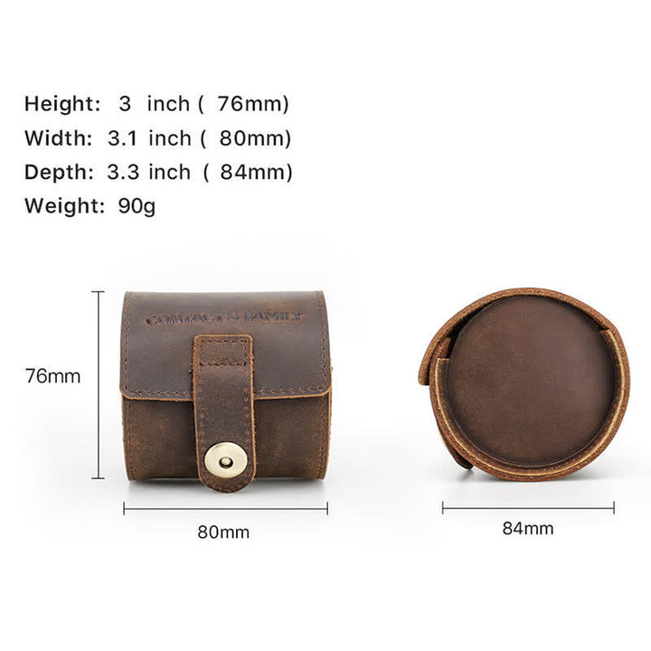 Custom Name Watch Roll Travel Leather Watch Case