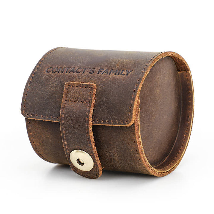 Custom Name Watch Roll Travel Leather Watch Case