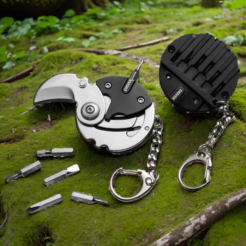 8 In 1 Multi-purpose Knife Scewdriver EDC Tool Keychain - image 0