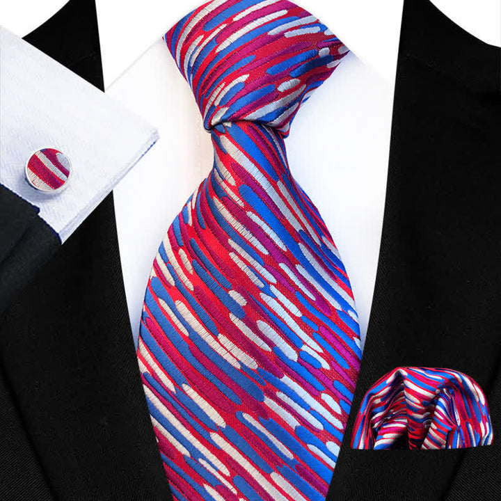 3Pcs Men's Fancy Whirlwind Striped Necktie Set