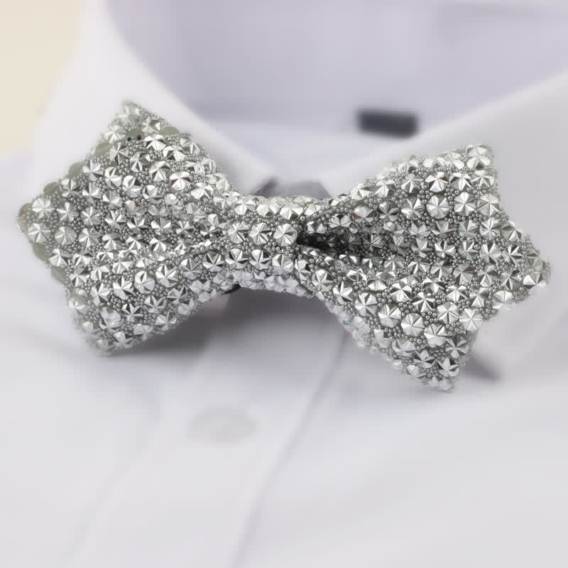 Men's Star Shape Double Layered Pointed Rhinestone Bow Tie