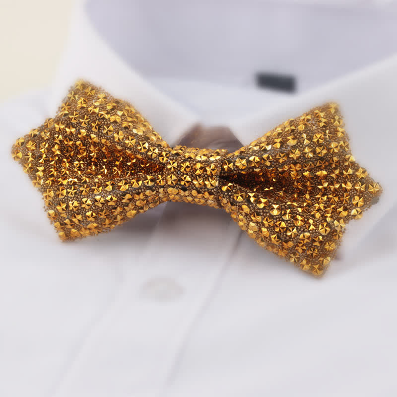 Men's Star Shape Double Layered Pointed Rhinestone Bow Tie