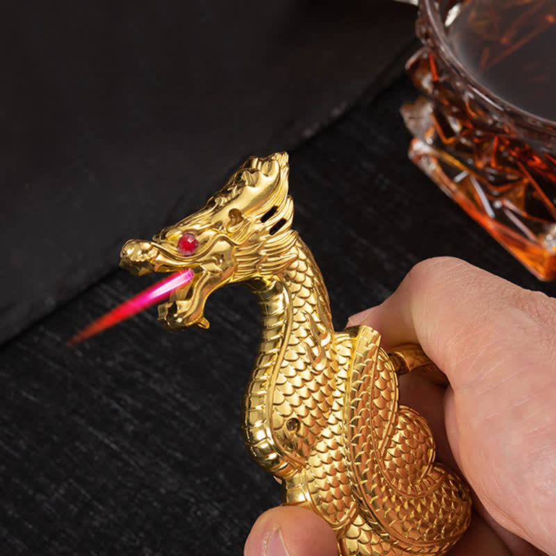 Creative Unique Dragon Shape Refillable Butane Lighter