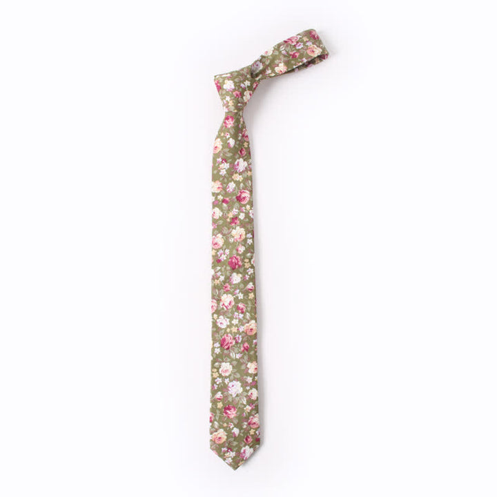 Men's Cute Fresh Flower Pattern Cotton Necktie