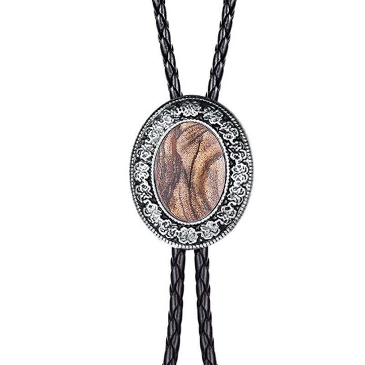 Novelty Rodeo Natural Stone Design Bolo Tie