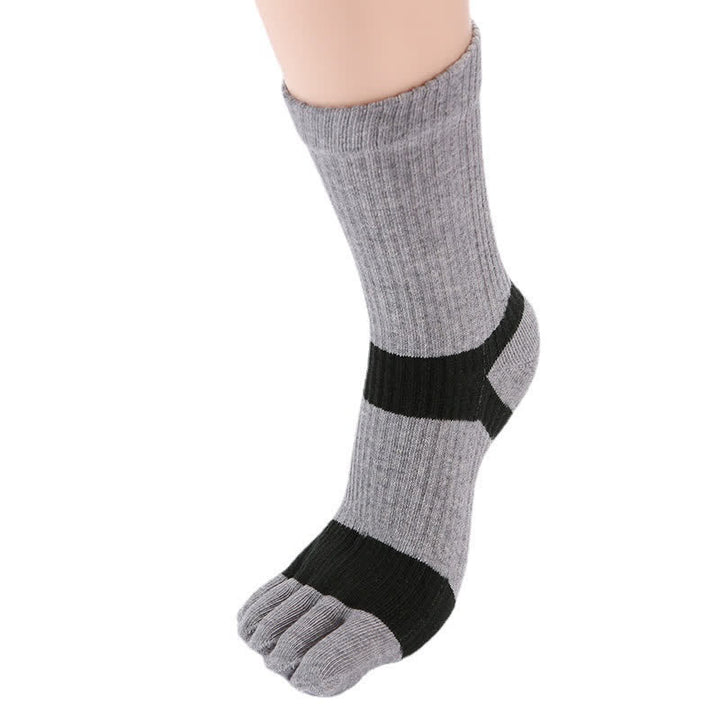 Men's Color Matching Five Fingers Crew Socks