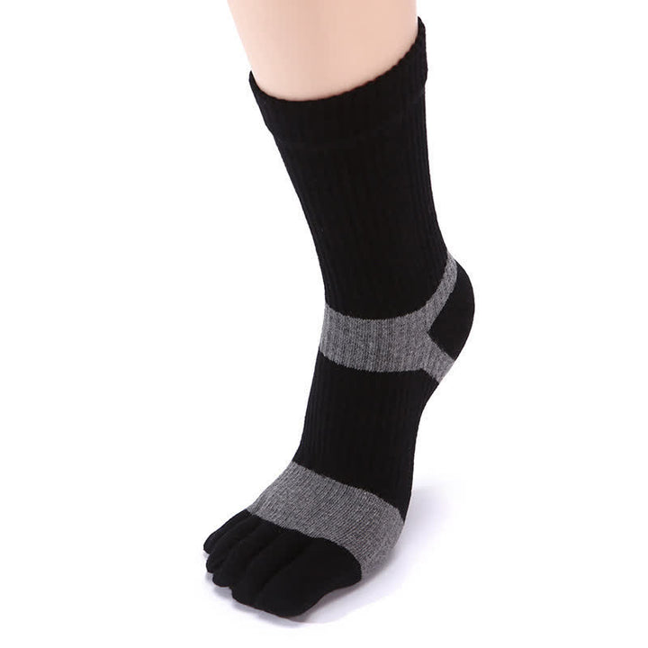 Men's Color Matching Five Fingers Crew Socks