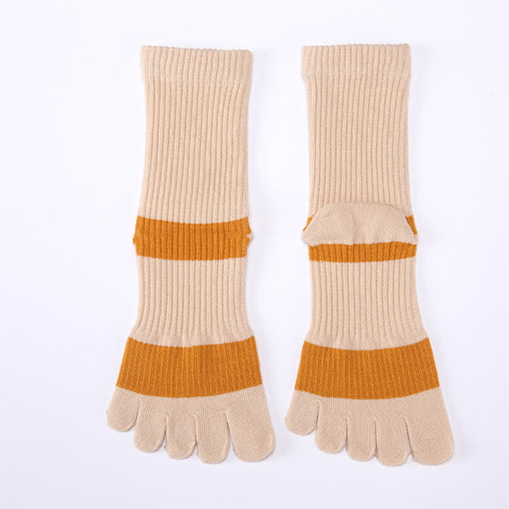 Men's Color Matching Five Fingers Crew Socks