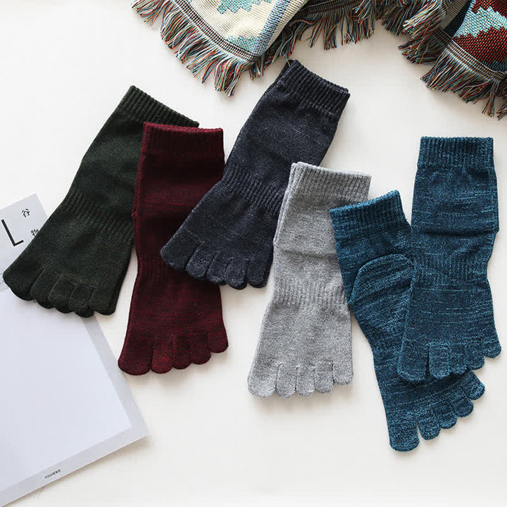 Men's Retro Style Five Fingers Ankle Cotton Socks