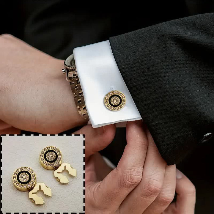 Men's 1 Pair Novelty Snap-On Elegant Button Covers Set Cufflinks - image 3
