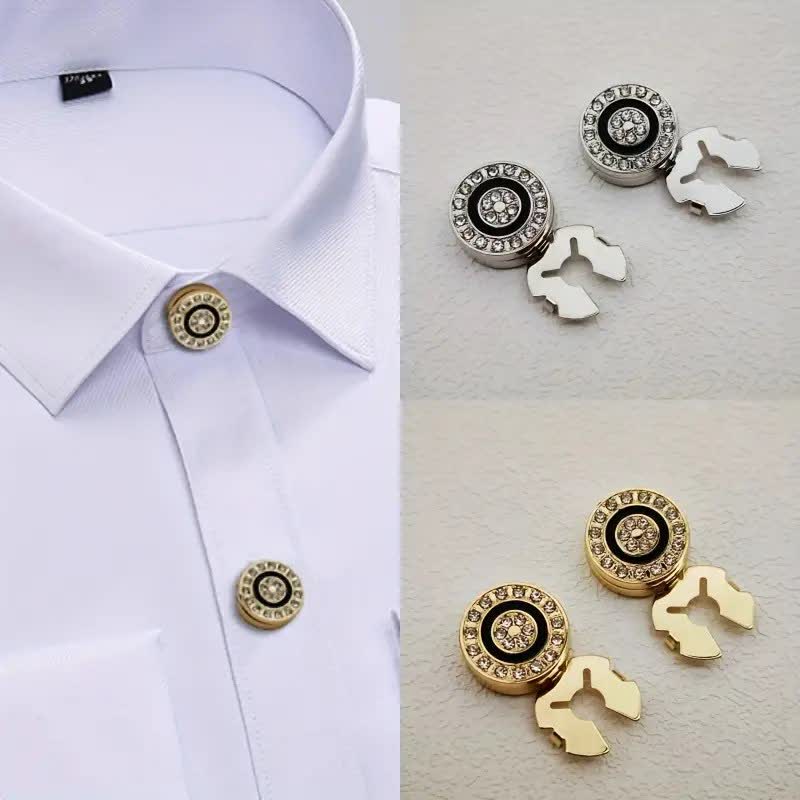 Men's 1 Pair Novelty Snap-On Elegant Button Covers Set Cufflinks