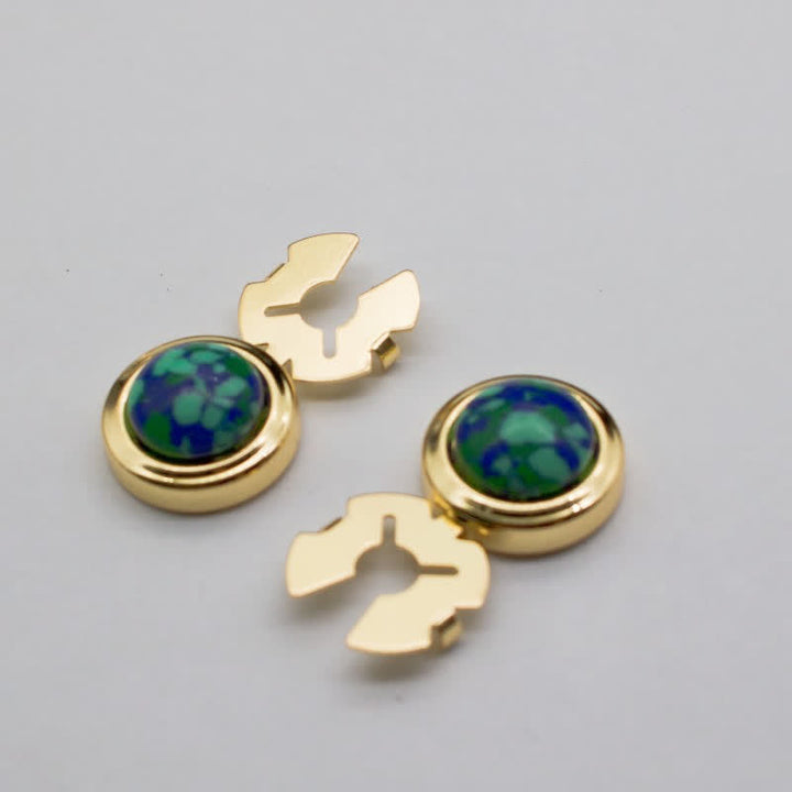 Men's 1 Pair Snap-On Baroque Resin Button Covers Set Cufflinks