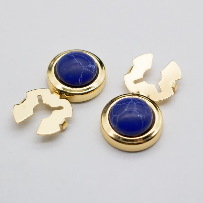 Men's 1 Pair Snap-On Baroque Resin Button Covers Set Cufflinks