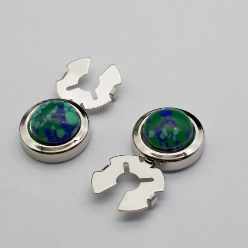 Men's 1 Pair Snap-On Baroque Resin Button Covers Set Cufflinks