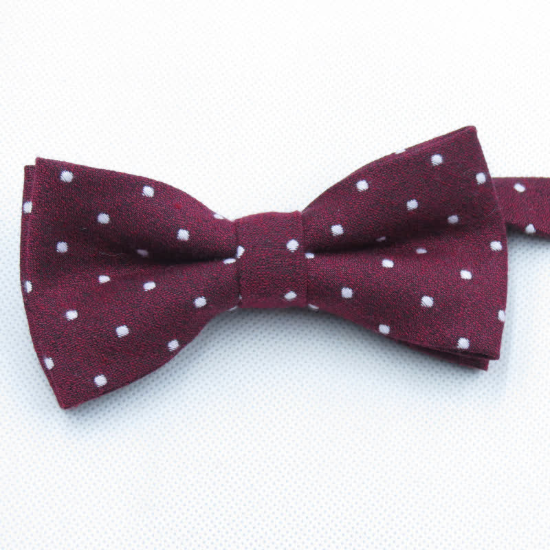 3Pcs Men's Polka Dots Stylish Bow Tie Necktie Set