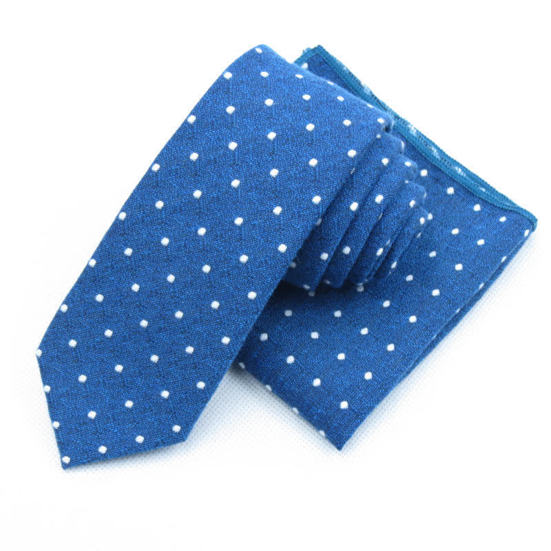 3Pcs Men's Polka Dots Stylish Bow Tie Necktie Set