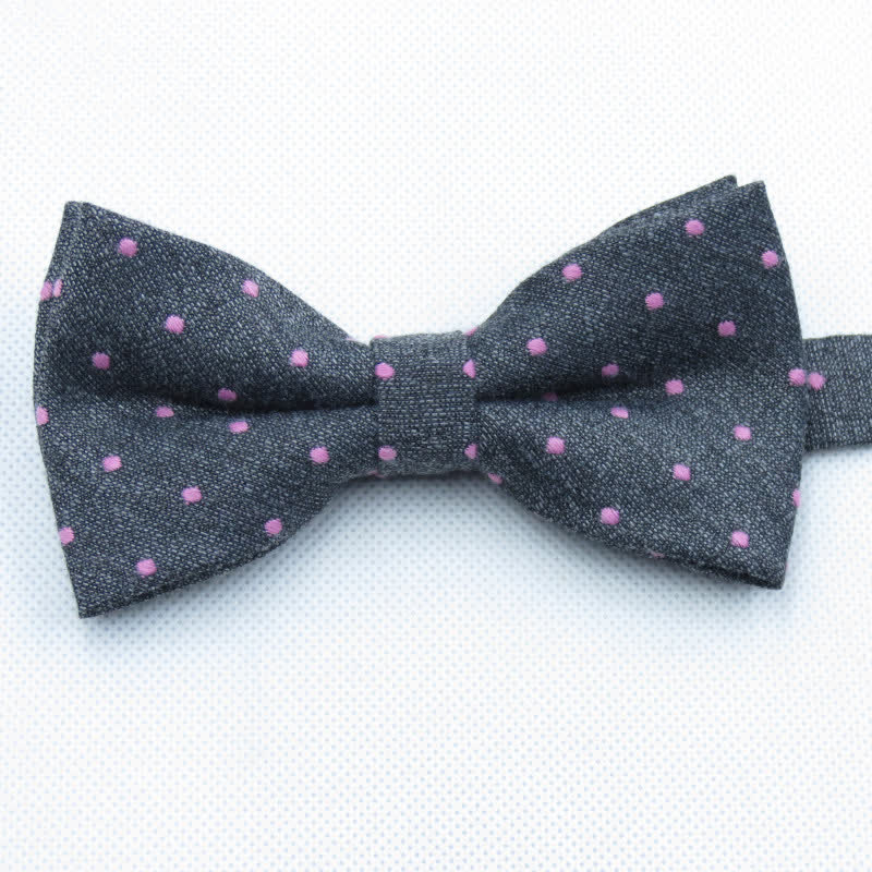 3Pcs Men's Polka Dots Stylish Bow Tie Necktie Set