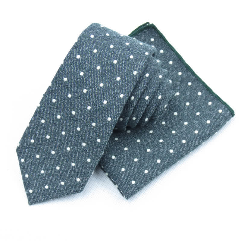 3Pcs Men's Polka Dots Stylish Bow Tie Necktie Set