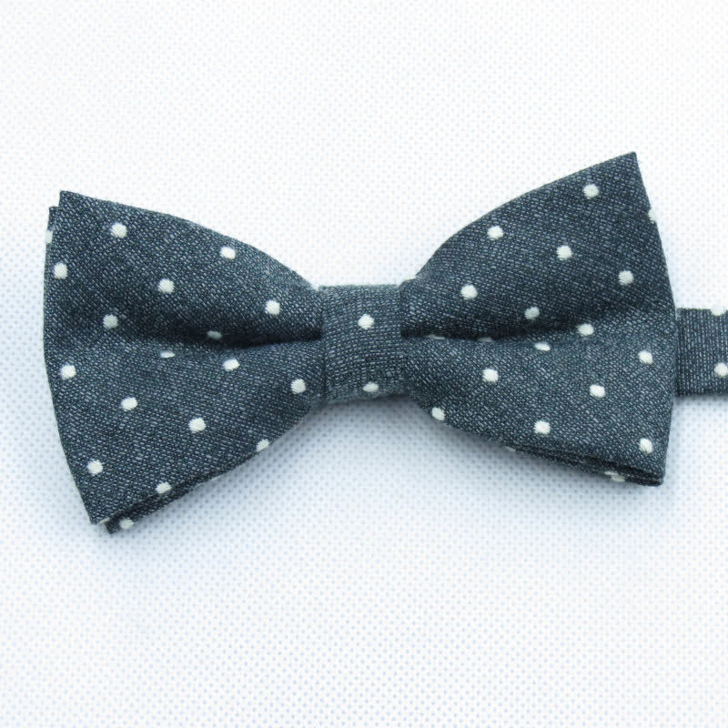 3Pcs Men's Polka Dots Stylish Bow Tie Necktie Set