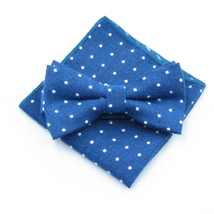 3Pcs Men's Polka Dots Stylish Bow Tie Necktie Set