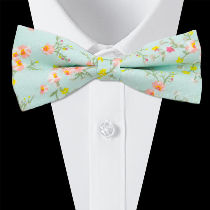 3Pcs Men's Flowers Paisley Cotton Bow Tie Necktie Set