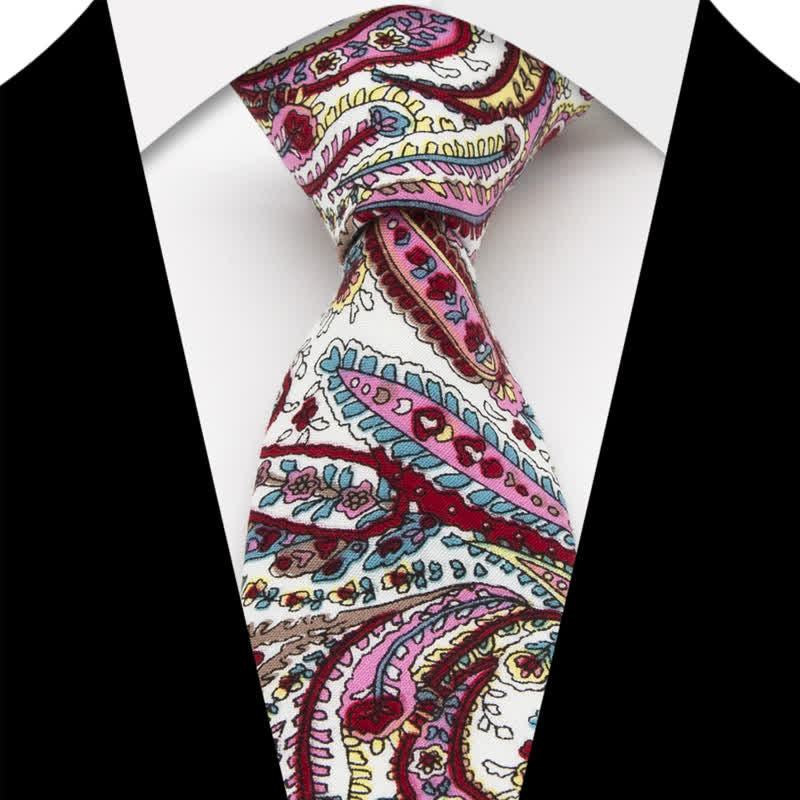 3Pcs Men's Flowers Paisley Cotton Bow Tie Necktie Set