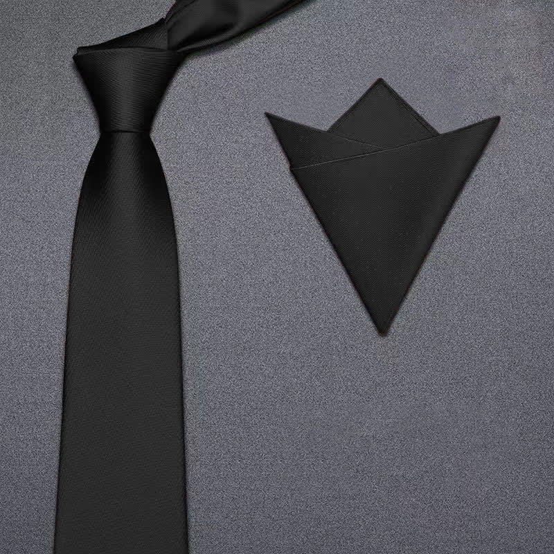 3Pcs Men's Matte Solid Color Business Bow Tie Necktie Set