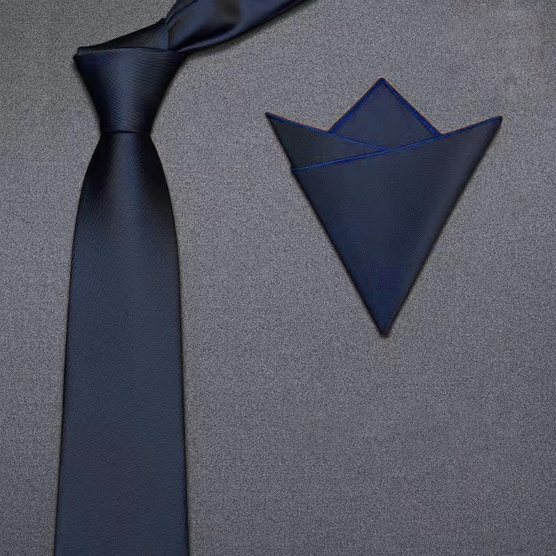 3Pcs Men's Matte Solid Color Business Bow Tie Necktie Set