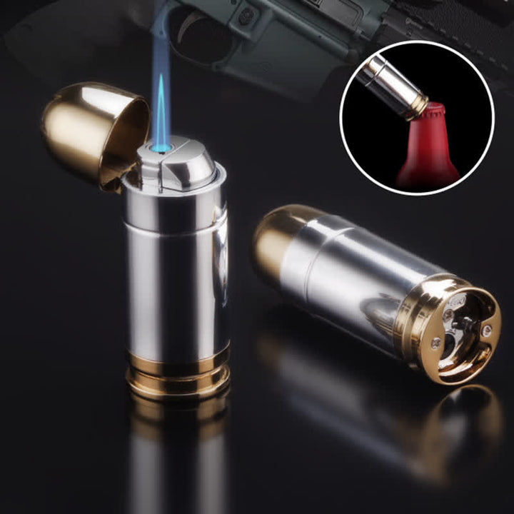 Novelty Bullet Shaped Bottle Opener Refillable Butane Lighter