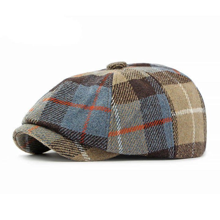 Faux Woolen Tweed Cabbie Newsboy Beret Hat