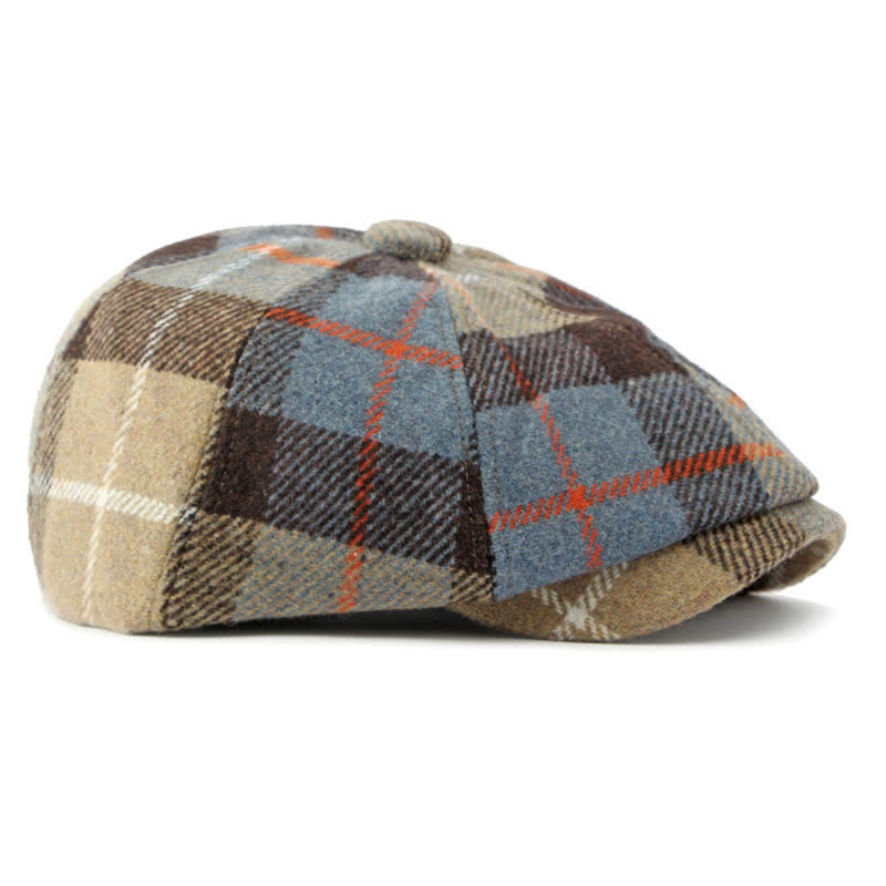 Faux Woolen Tweed Cabbie Newsboy Beret Hat