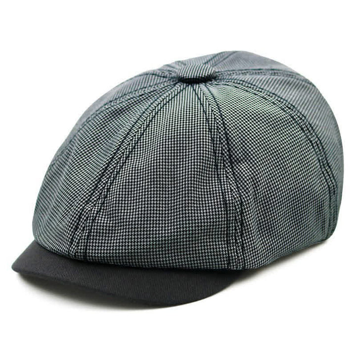 Casual Houndstooth Patchwork Color Beret Hat