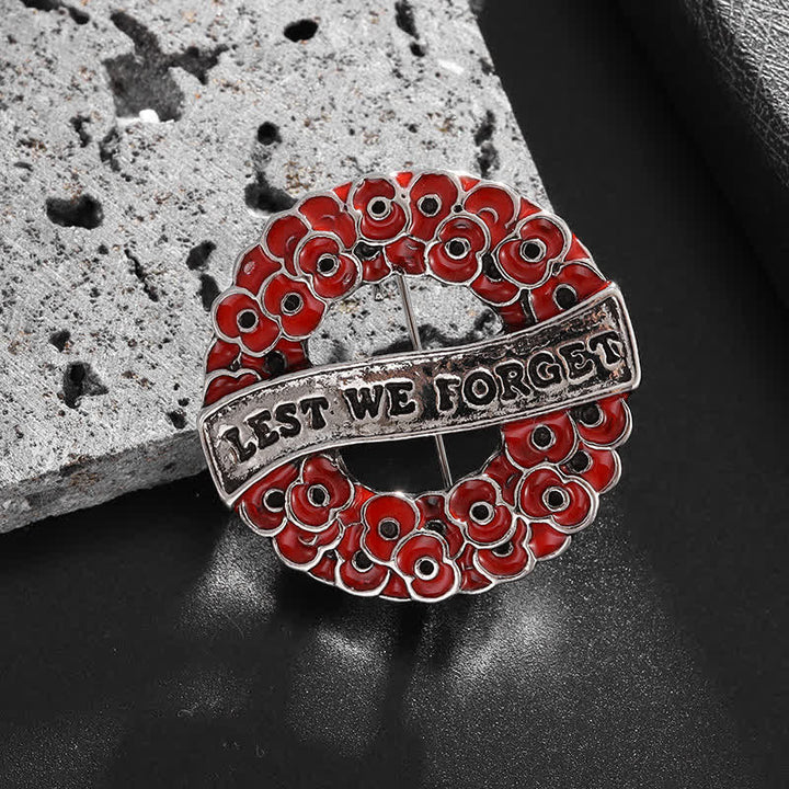 Poppy Corsage Wreath Lest We Forget Brooch