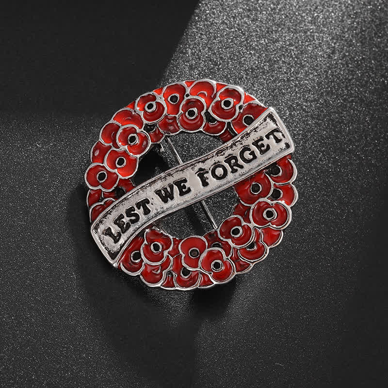 Poppy Corsage Wreath Lest We Forget Brooch