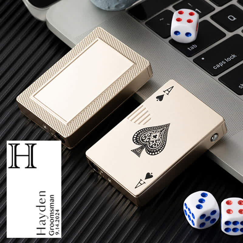 Poker Cards Personalized Custom Back Refillable Butane Lighter