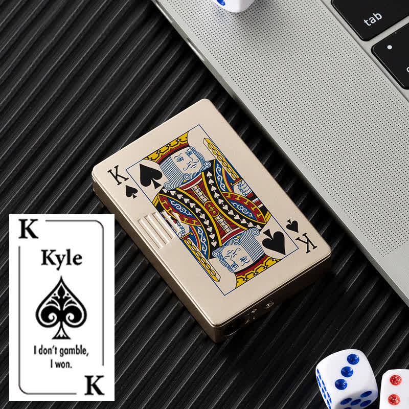 Poker Cards Personalized Custom Back Refillable Butane Lighter