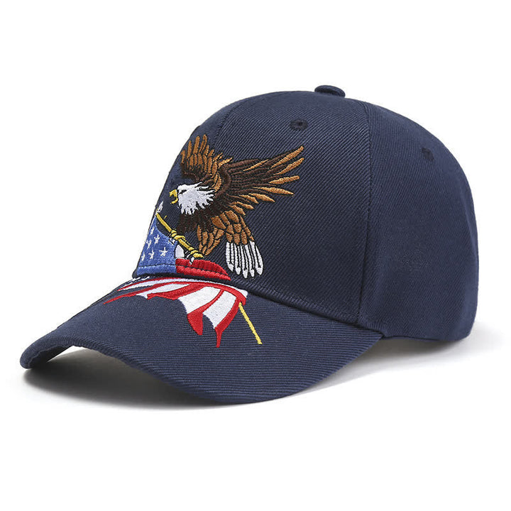 Casual Bald Eagle USA Flag Embroidered Baseball Cap