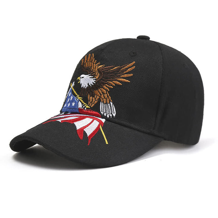 Casual Bald Eagle USA Flag Embroidered Baseball Cap