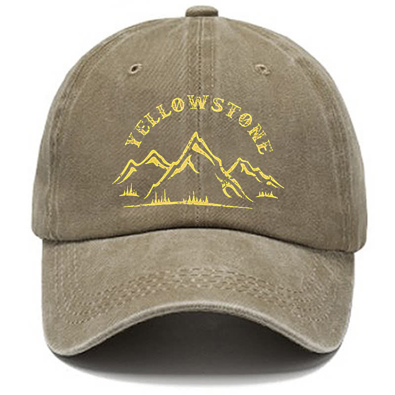 Moutain Pattern Yellowstone Washed Cotton Baseball Cap