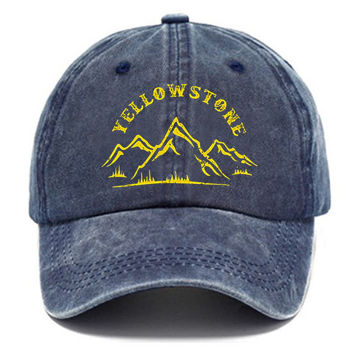 Moutain Pattern Yellowstone Washed Cotton Baseball Cap